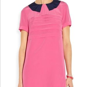 Bowery collar-appliquéd silk crepe de china dress